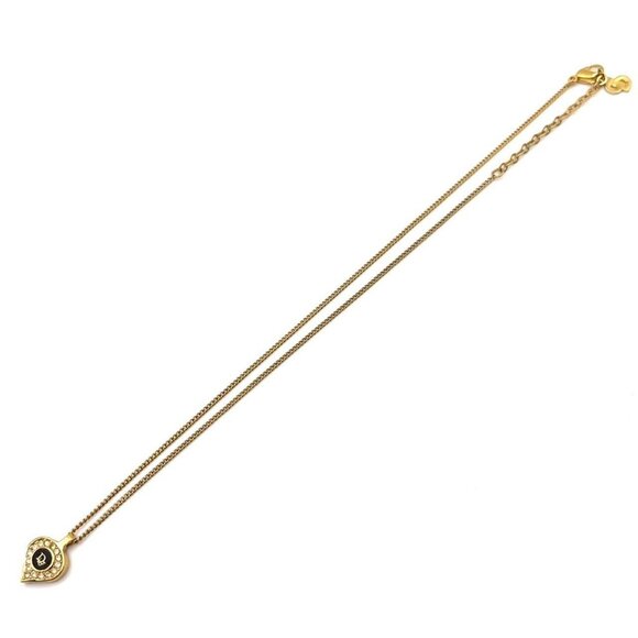 Authentic Christian Dior Vintage Rhinestone Crystal Round Necklace Gold Plated - Picture 4 of 11